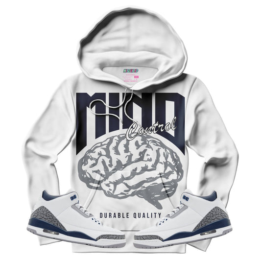Mind Control (Air Jordan 3 White Navy) Hoodie - Lucid Soles