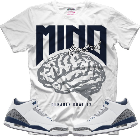 Mind Control (Air Jordan 3 White Navy) T-Shirt - Lucid Soles