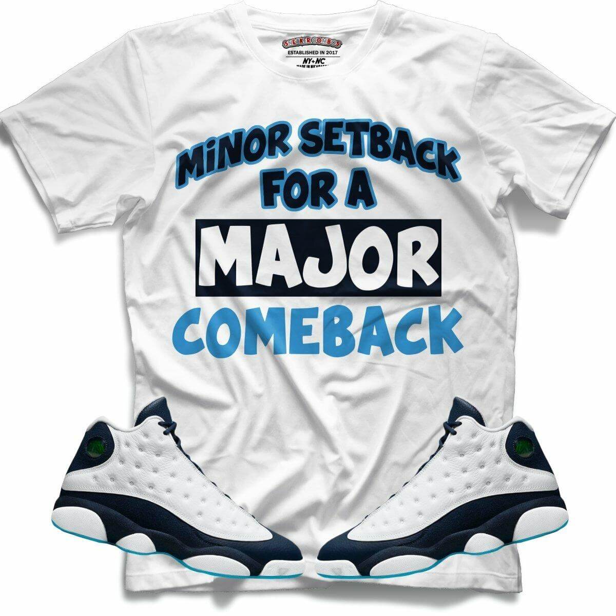 Minor Setback For A Major Comeback (Retro 13 Obsidian) T-Shirt - Lucid Soles