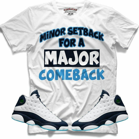 Minor Setback For A Major Comeback (Retro 13 Obsidian) T-Shirt - Lucid Soles