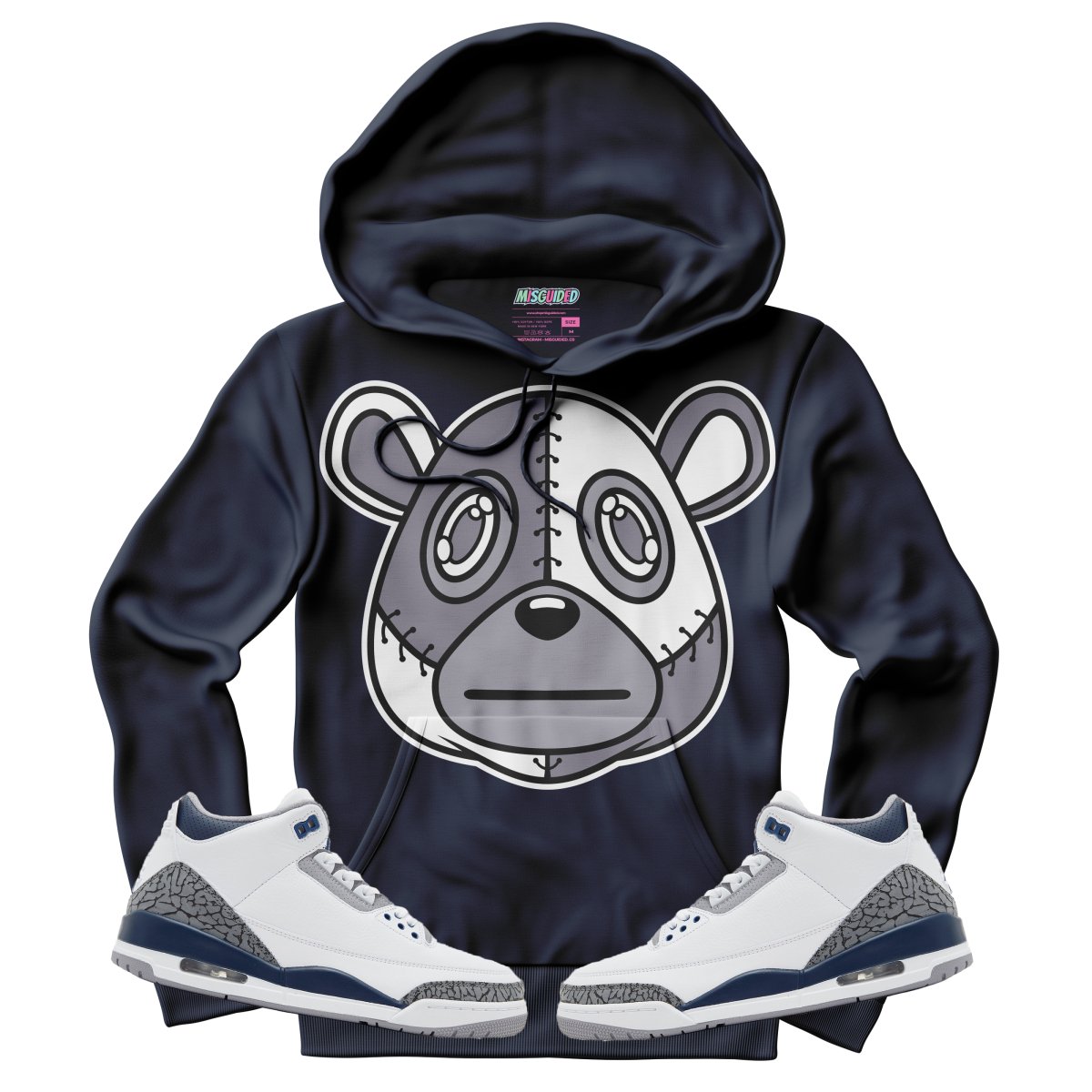 Misguided (Air Jordan 3 White Navy) Hoodie - Lucid Soles