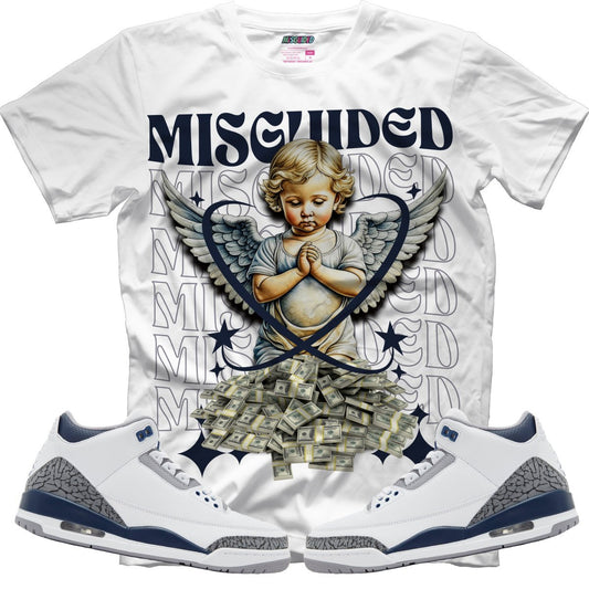 Misguided Angel (Air Jordan 3 White Navy) T-Shirt - Lucid Soles