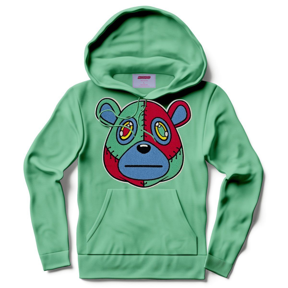Misguided Chenille Hoodie - Mint - Lucid Soles
