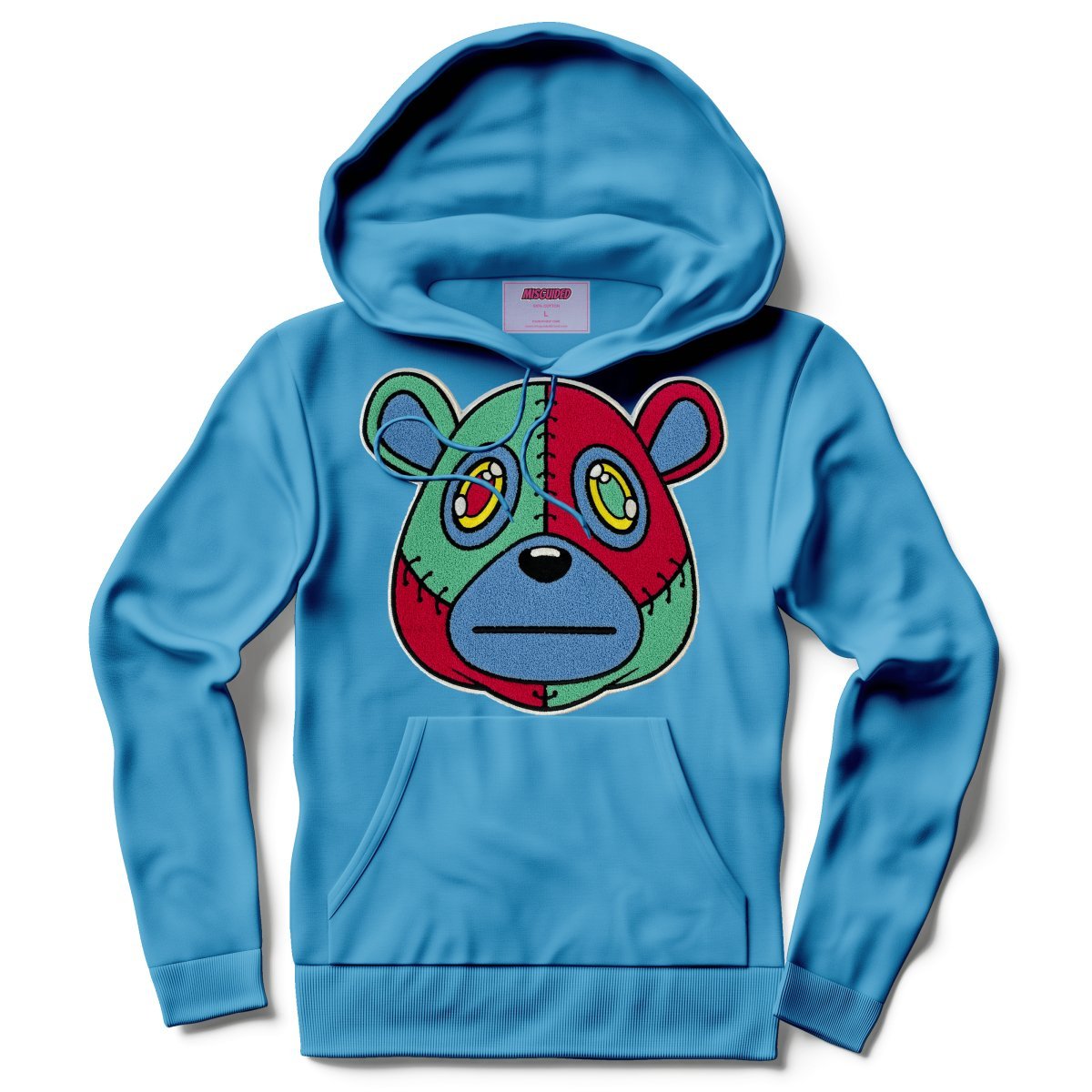Misguided Chenille Hoodie - Sky Blue - Lucid Soles