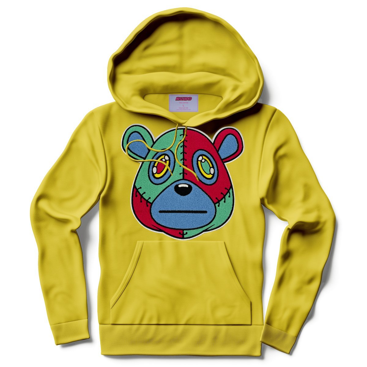 Misguided Chenille Hoodie - Yellow - Lucid Soles