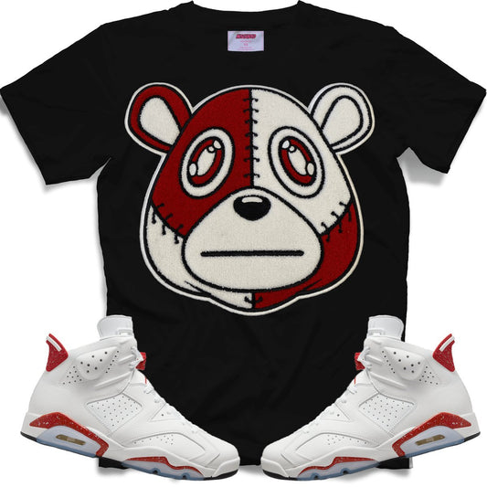 Misguided Chenille (Red Oreo 6's) T-Shirt - Black - Lucid Soles