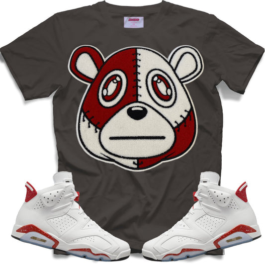 Misguided Chenille (Red Oreo 6's) T-Shirt - Dark Grey - Lucid Soles