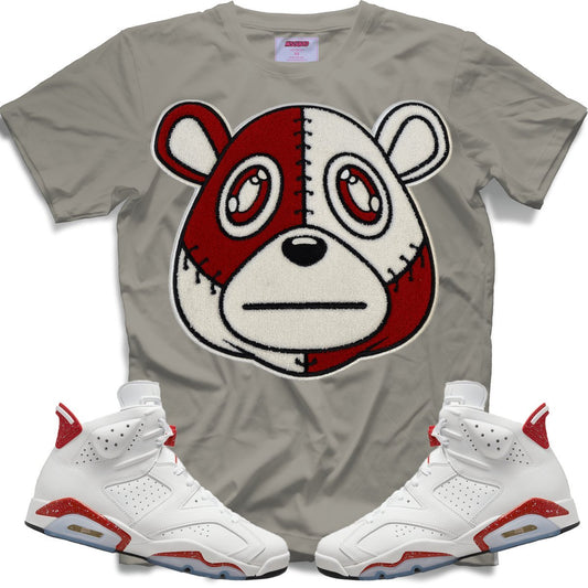 Misguided Chenille (Red Oreo 6's) T-Shirt - Grey - Lucid Soles