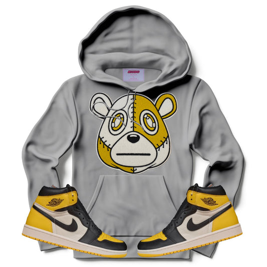 Misguided Chenille (Retro 1 Taxi) Hoodie - Grey - Lucid Soles