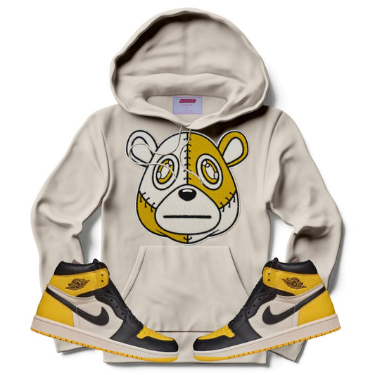 Misguided Chenille (Retro 1 Taxi) Hoodie - Sand - Lucid Soles