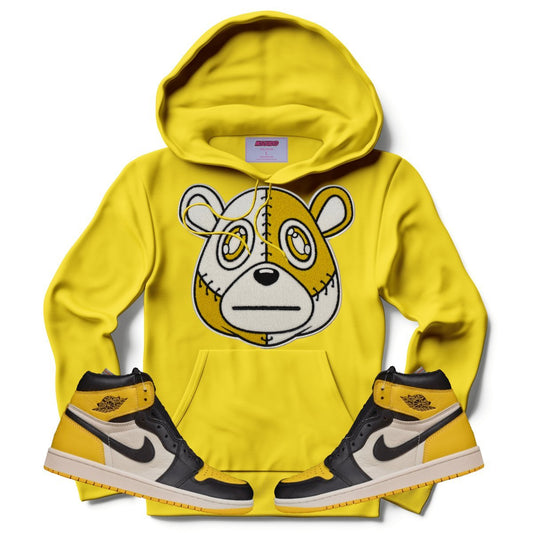 Misguided Chenille (Retro 1 Taxi) Hoodie - Yellow - Lucid Soles