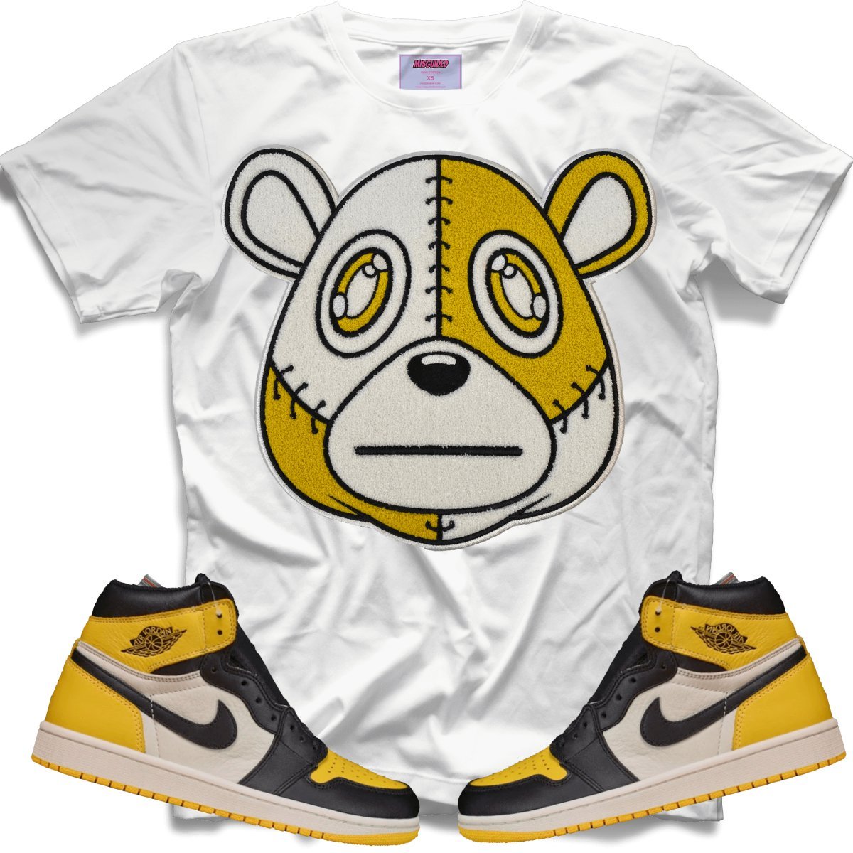 Misguided Chenille (Retro 1 Taxi) T-Shirt - White - Lucid Soles