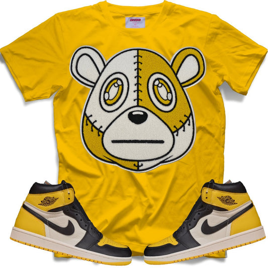 Misguided Chenille (Retro 1 Taxi) T-Shirt - Yellow - Lucid Soles