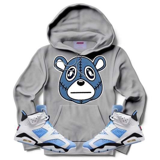 Misguided Chenille (UNC 6's) Hoodie - Light Grey - Lucid Soles