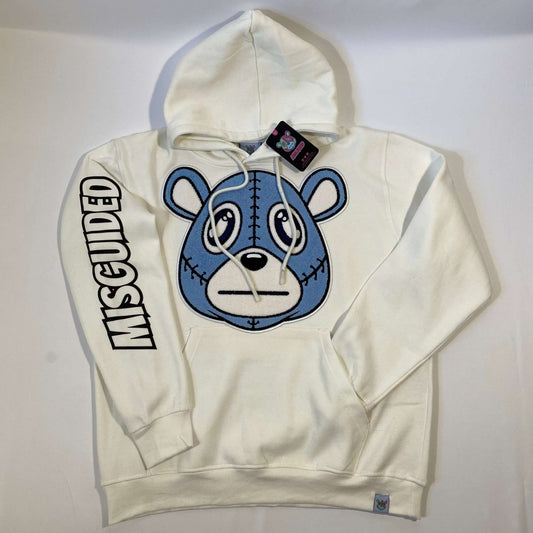 Misguided Chenille (UNC 6's) Hoodie - White - Lucid Soles