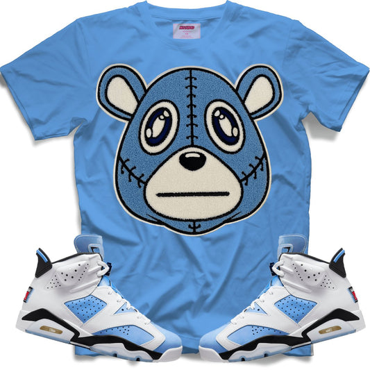 Misguided Chenille (UNC 6's) T-Shirt - Baby Blue - Lucid Soles