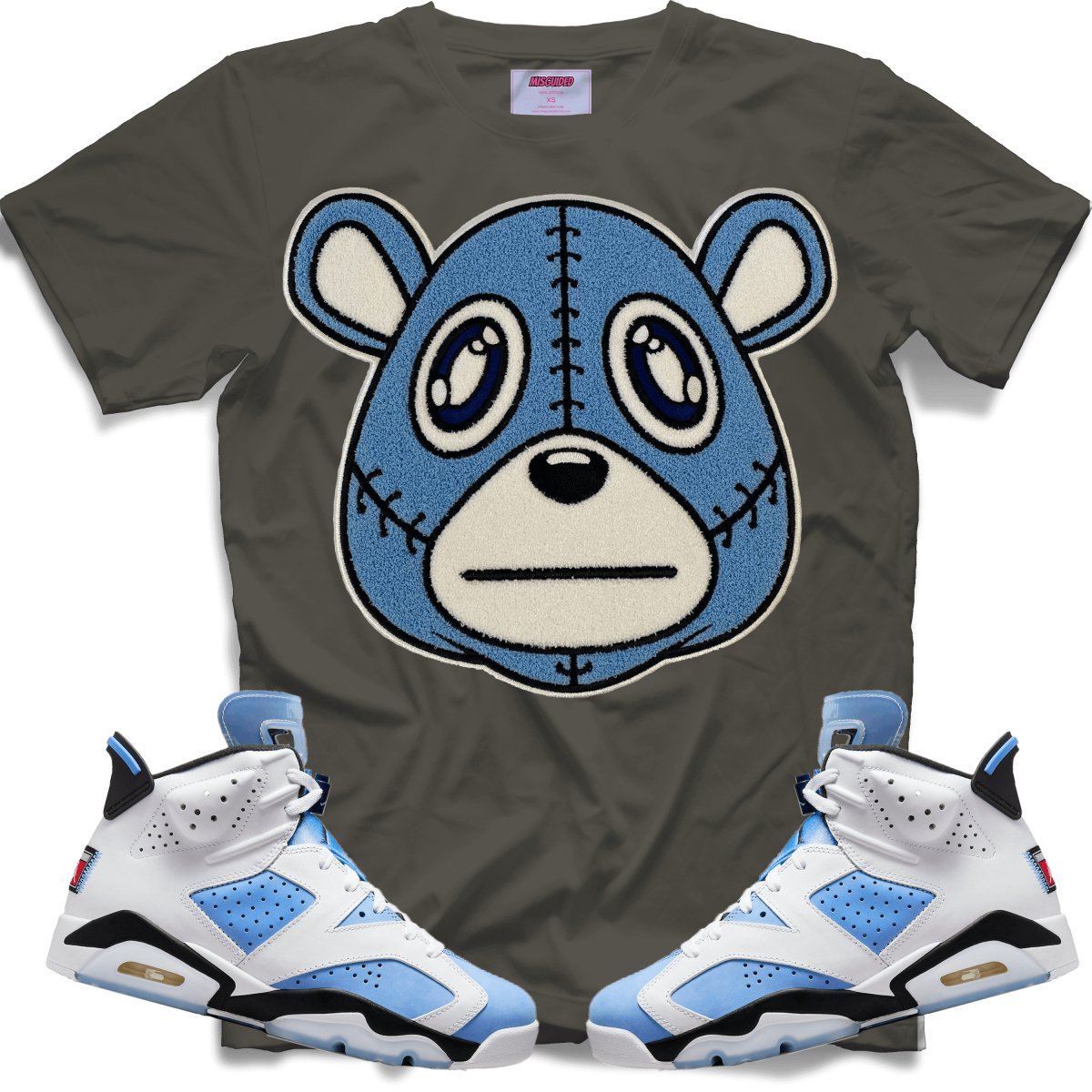 Misguided Chenille (UNC 6's) T-Shirt - Dark Grey - Lucid Soles