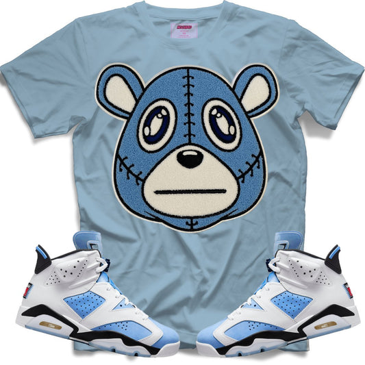 Misguided Chenille (UNC 6's) T-Shirt - Light Denim - Lucid Soles