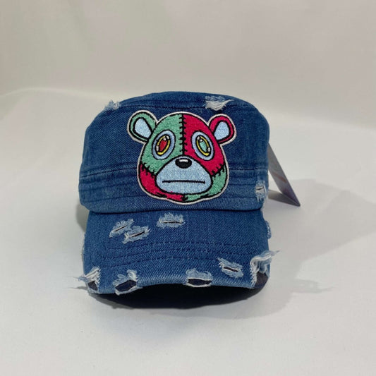 Misguided Distressed Cadet Hat - Denim - Lucid Soles
