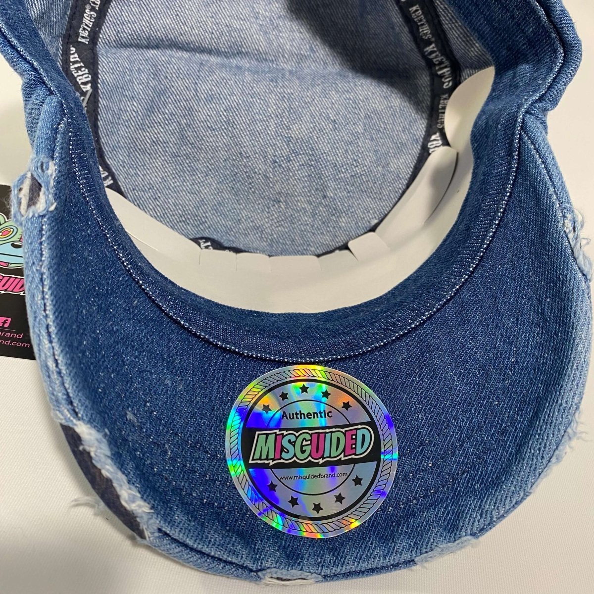 Misguided Distressed Cadet Hat - Denim - Lucid Soles