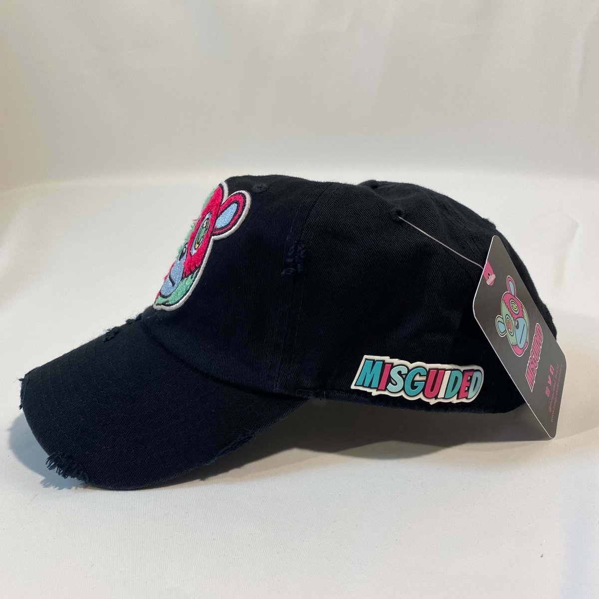 Misguided Distressed Dad Hat - Black - Lucid Soles