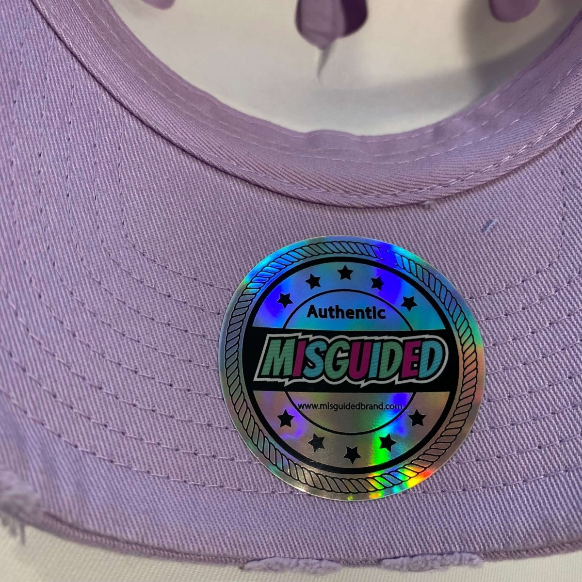 Misguided Distressed Dad Hat - Lavender - Lucid Soles