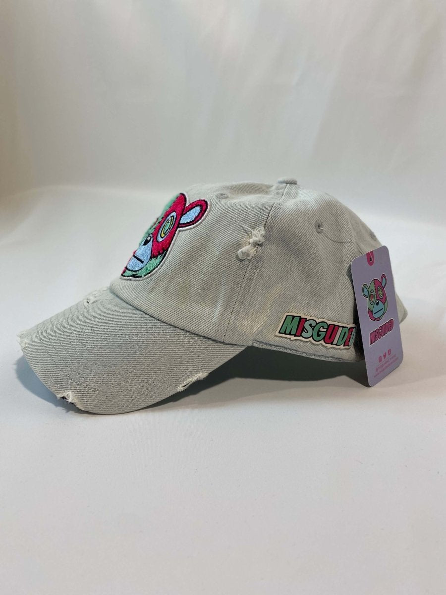 Misguided Distressed Dad Hat - Light Denim - Lucid Soles