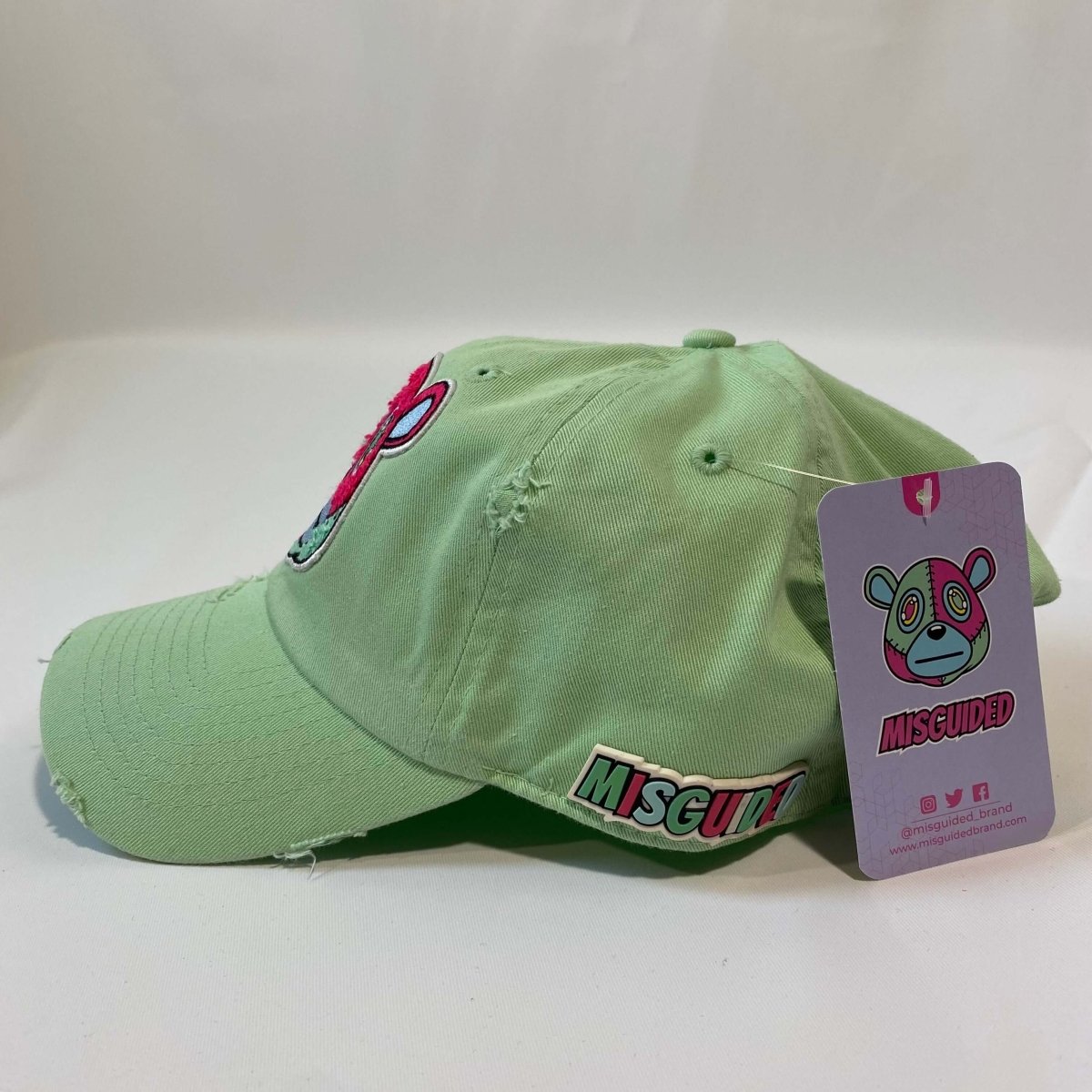 Misguided Distressed Dad Hat - Mint - Lucid Soles