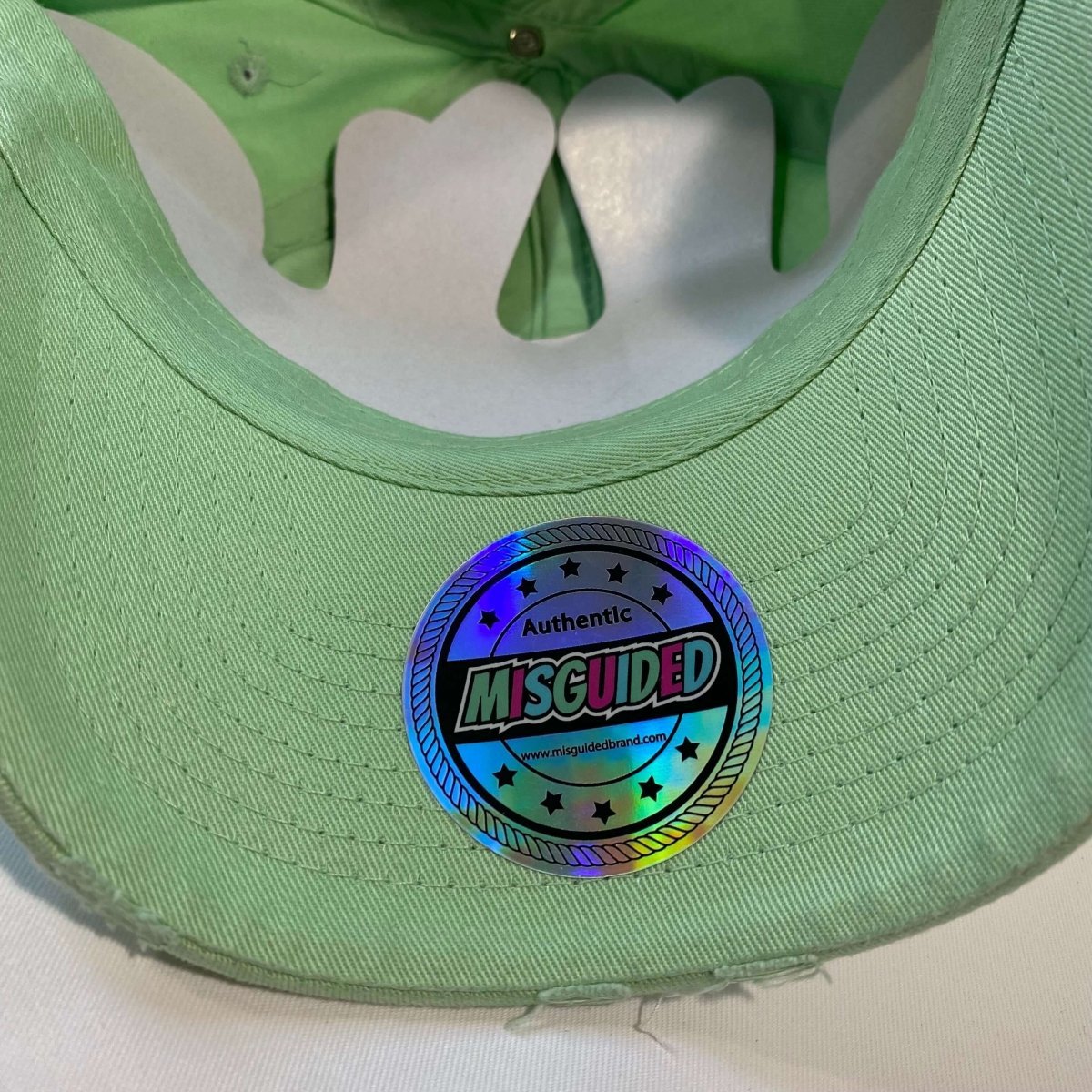 Misguided Distressed Dad Hat - Mint - Lucid Soles