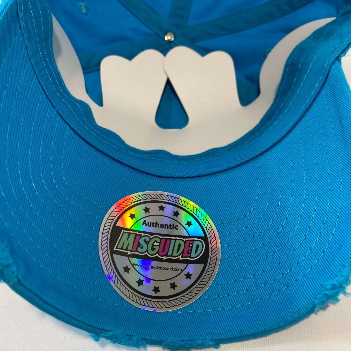 Misguided Distressed Dad Hat - Sky Blue - Lucid Soles