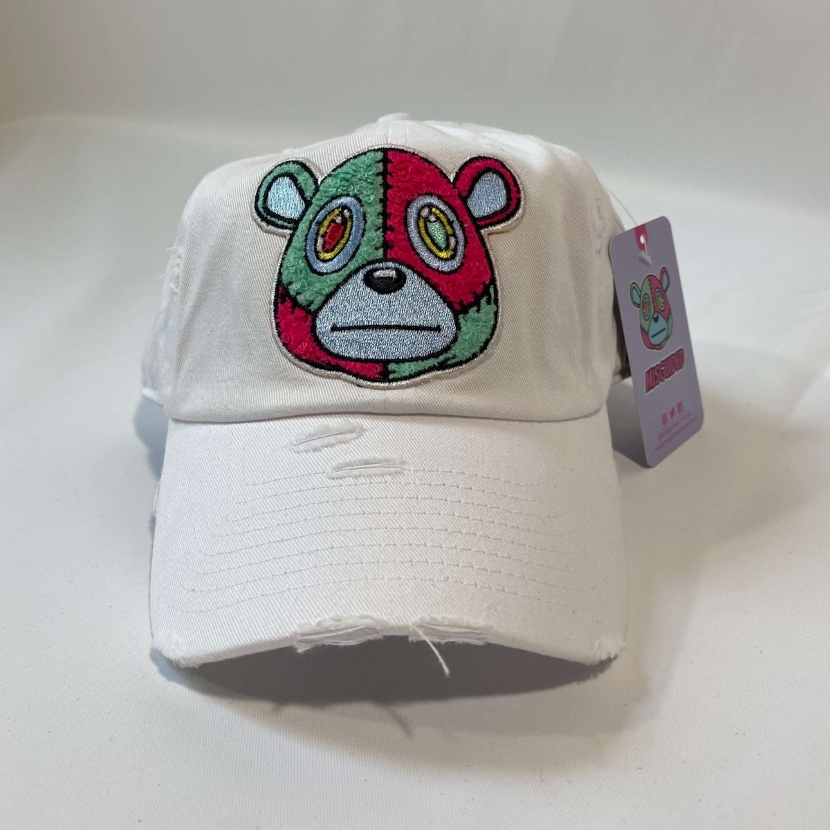 Misguided Distressed Dad Hat - White - Lucid Soles