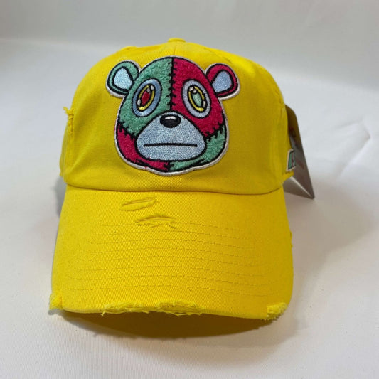 Misguided Distressed Dad Hat - Yellow - Lucid Soles