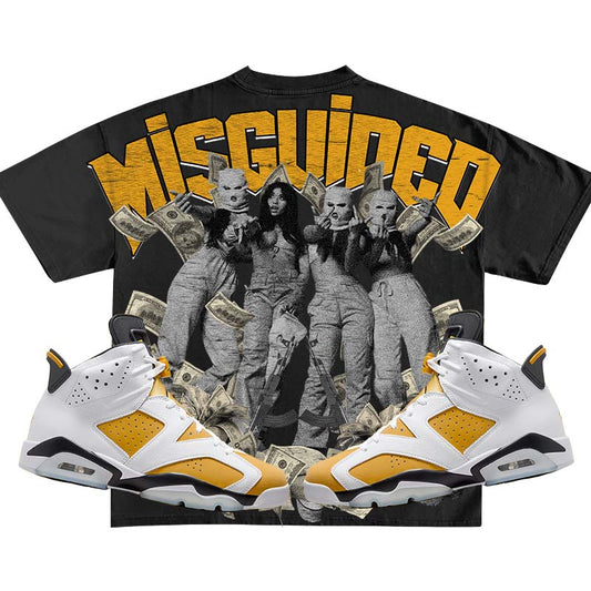 Misguided Girls (Air Jordan 6 Retro Yellow Ochre) T-Shirt - Lucid Soles