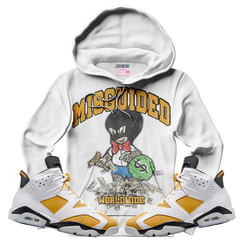 Misguided Money Man (Air Jordan 6 Retro Yellow Ochre) Hoodie - Lucid Soles