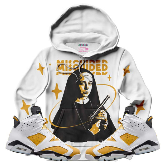 Misguided Nun (Air Jordan 6 Retro Yellow Ochre) Hoodie - Lucid Soles