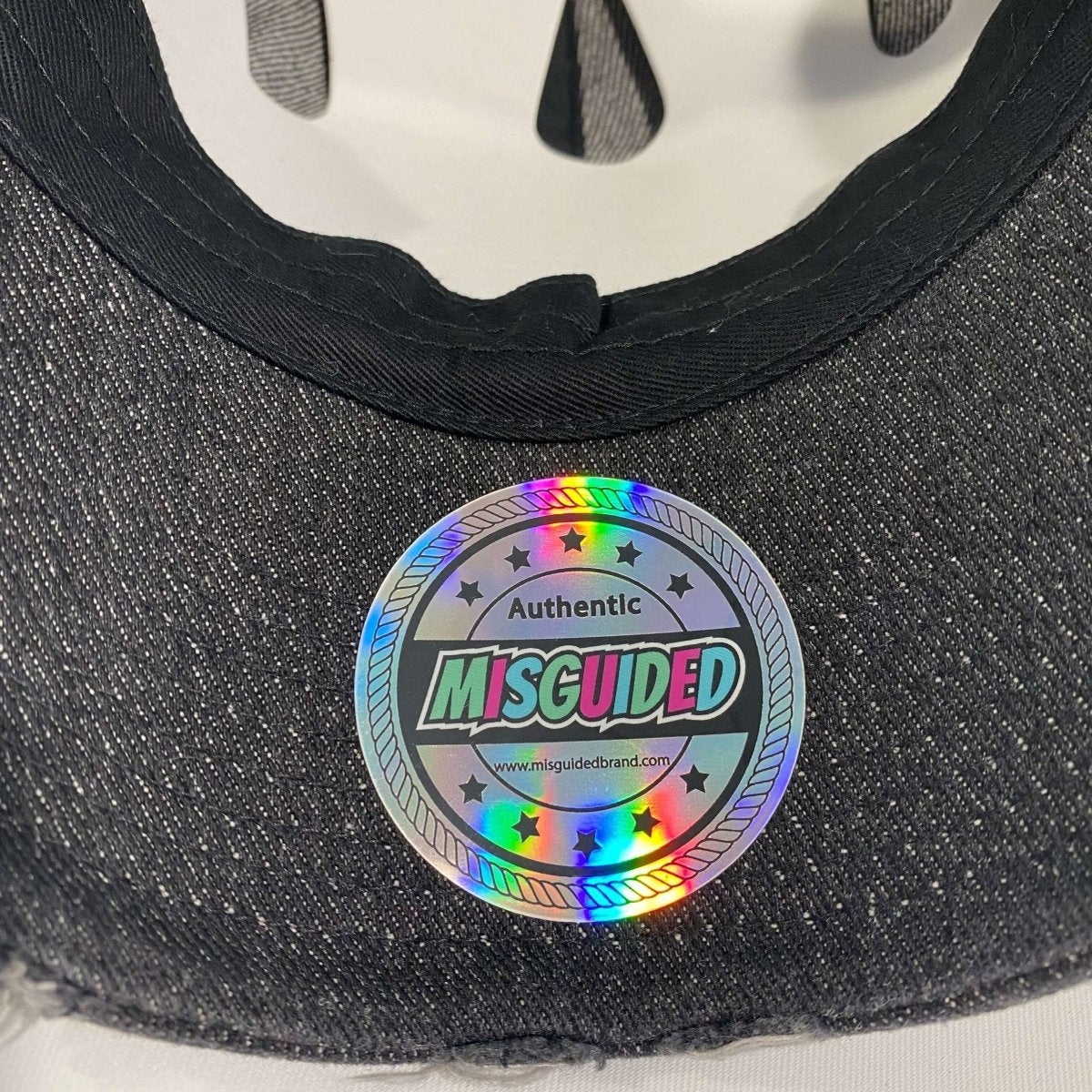 Misguided (Red Oreo 6's) Distressed Dad Hat - Black Denim - Lucid Soles