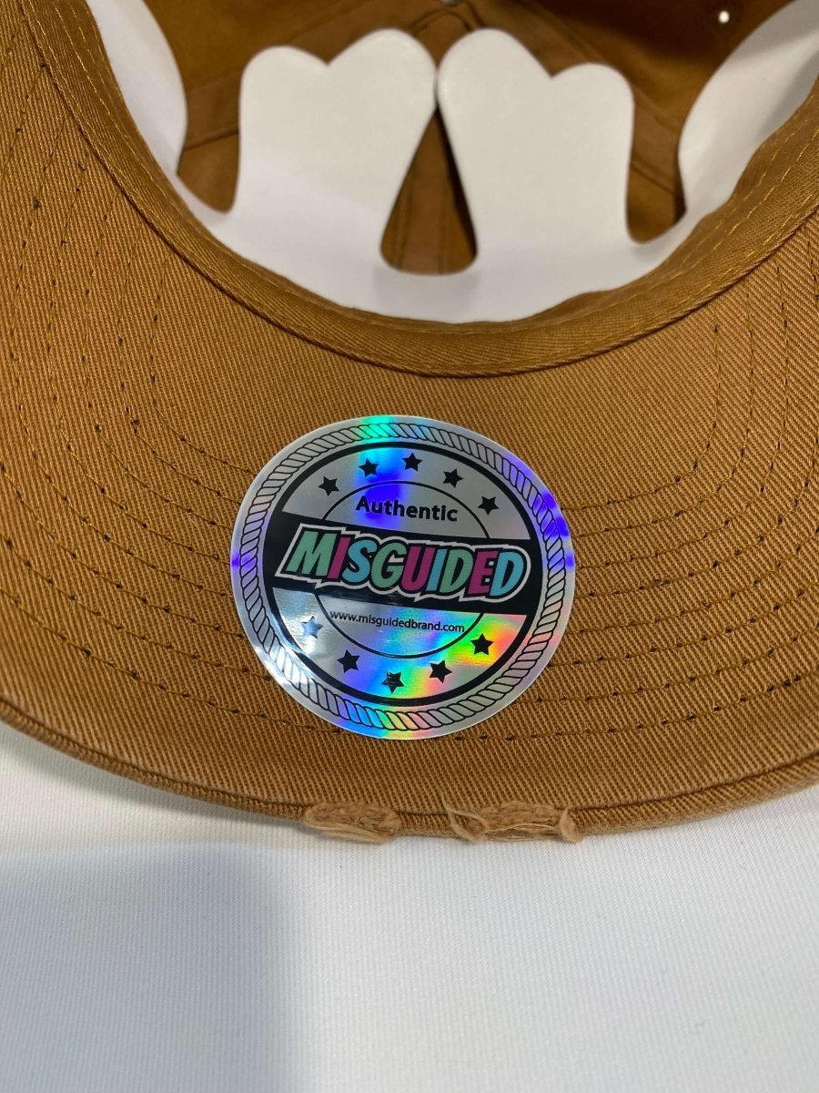 Misguided (Red Oreo 6's) Distressed Dad Hat - Brown - Lucid Soles