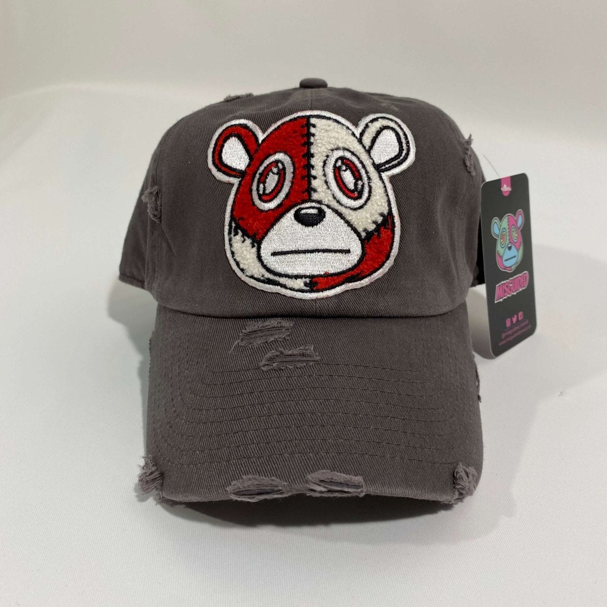 Misguided (Red Oreo 6's) Distressed Dad Hat - Dark Grey - Lucid Soles