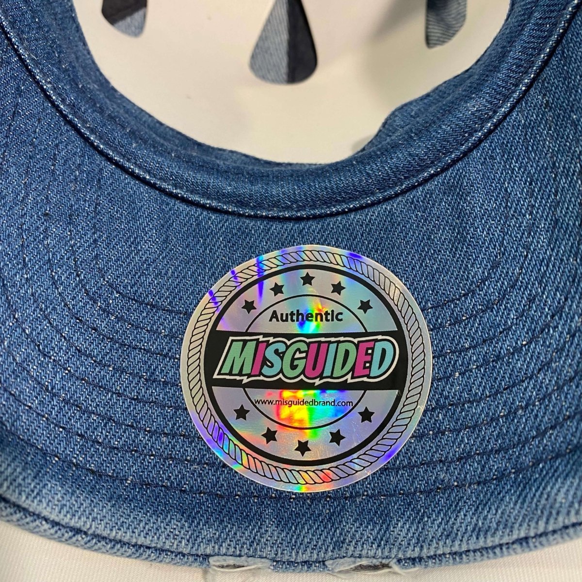 Misguided (Red Oreo 6's) Distressed Dad Hat - Denim - Lucid Soles