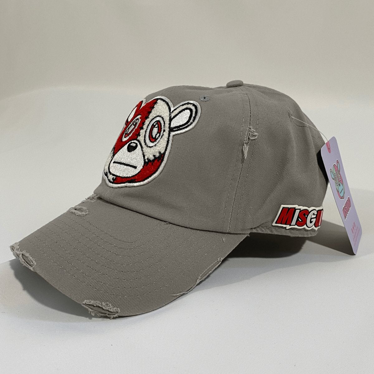 Misguided (Red Oreo 6's) Distressed Dad Hat - Grey - Lucid Soles
