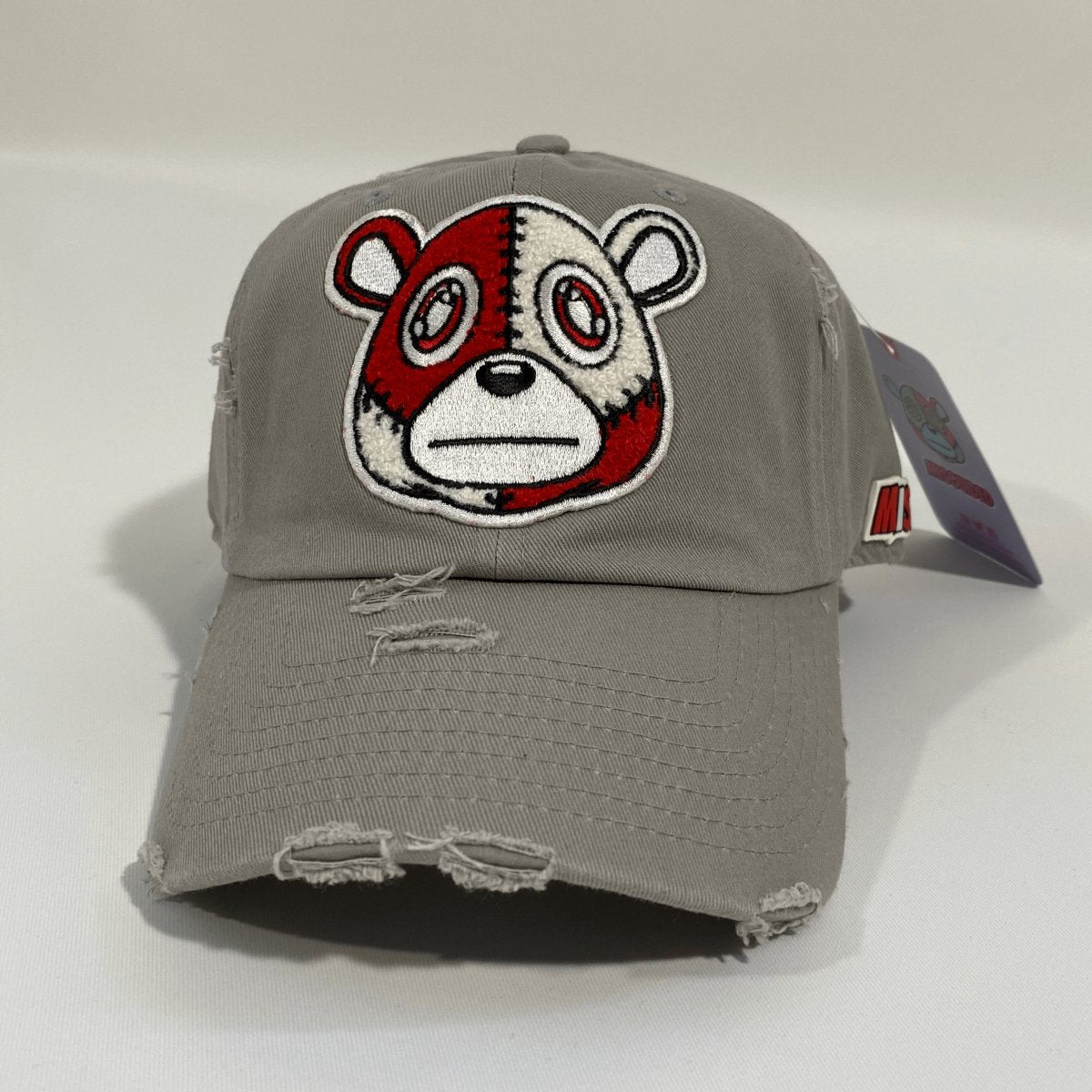Misguided (Red Oreo 6's) Distressed Dad Hat - Grey - Lucid Soles