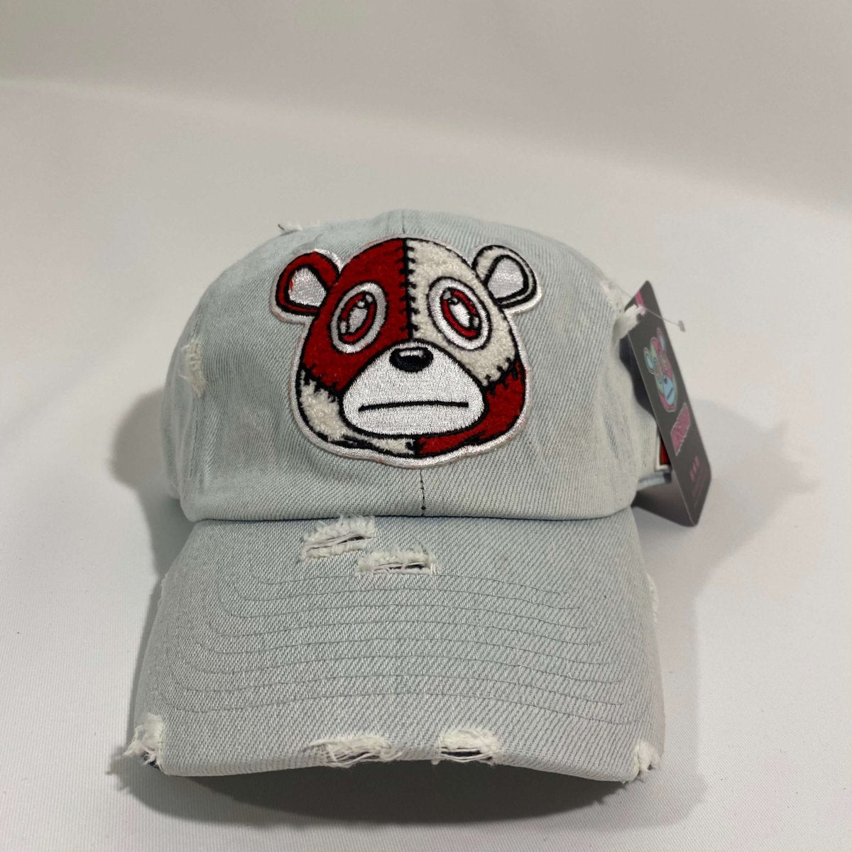 Misguided (Red Oreo 6's) Distressed Dad Hat - Light Denim - Lucid Soles