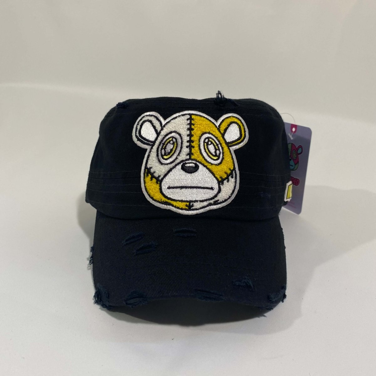 Misguided (Retro 1 Taxi) Distressed Cadet Hat - Black - Lucid Soles