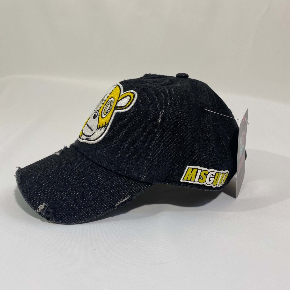Misguided (Retro 1 Taxi) Distressed Dad Hat - Black Denim - Lucid Soles
