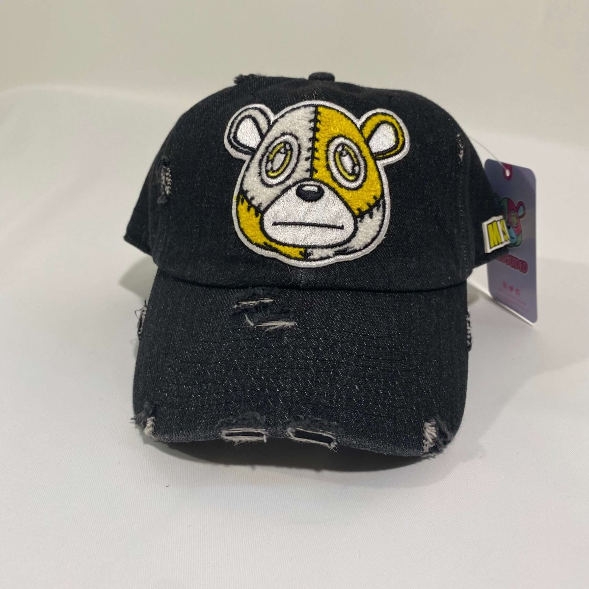Misguided (Retro 1 Taxi) Distressed Dad Hat - Black Denim - Lucid Soles
