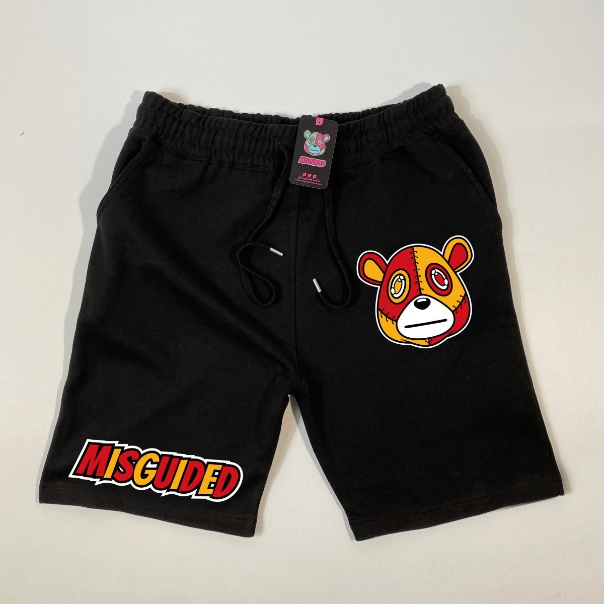 Misguided (Retro 7 Citrus) Jogger Shorts - Black - Lucid Soles