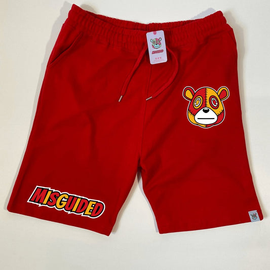 Misguided (Retro 7 Citrus) Jogger Shorts - Red - Lucid Soles