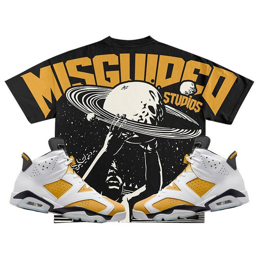 Misguided Studios (Air Jordan 6 Retro Yellow Ochre) T-Shirt - Lucid Soles