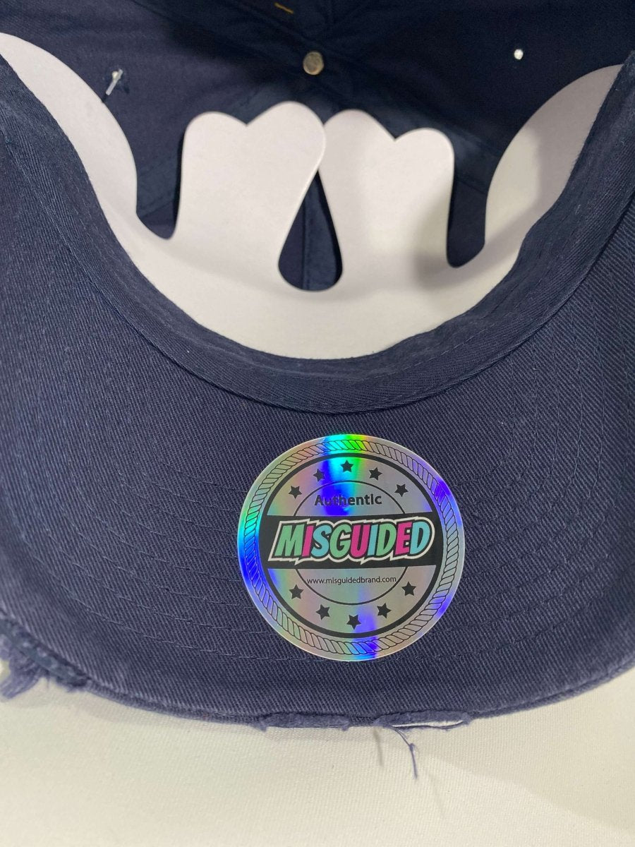 Misguided (UNC 6's) Distressed Dad Hat - Navy Blue - Lucid Soles