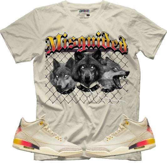 Misguided Wolfs (Air Jordan 3 J Balvin Medellín Sunset) T-Shirt - Lucid Soles